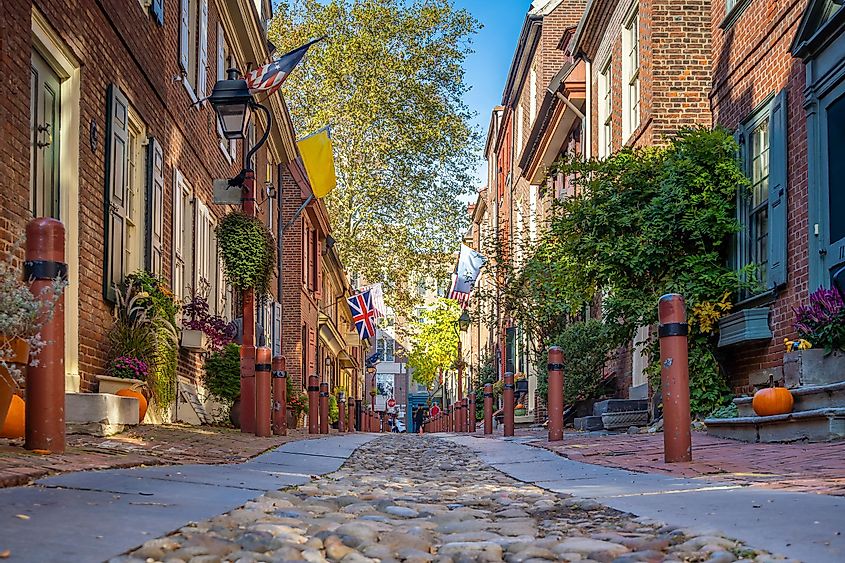 Elfreth's Alley, referred to as the nation's oldest residential street, dating to 1702