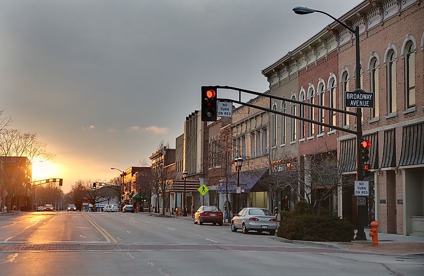 Downtown Urbana, Illinois.