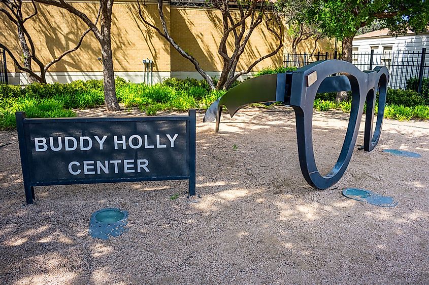 The sign of Buddy Holly Center in Lubbock, Texas
