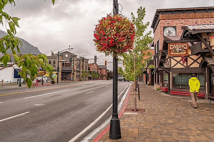 Street scene in historic downtown Ketchum, Idaho