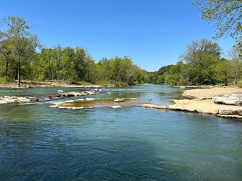 Siloam Springs Kayak Park in Arkansas, offering scenic waterways and recreational opportunities for kayaking enthusiasts.