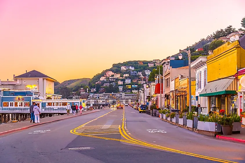Downtown Sausalito, California.