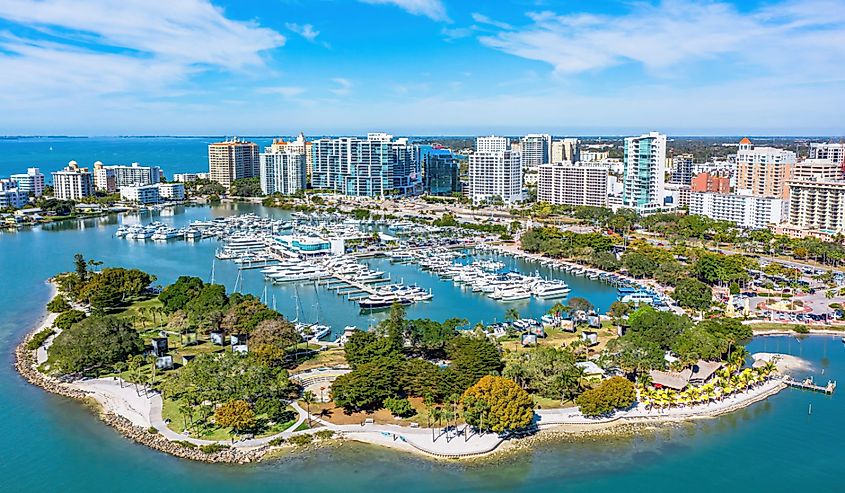 Sarasota Florida Downtown Bayfront Park Marina Jacks Golden Gate