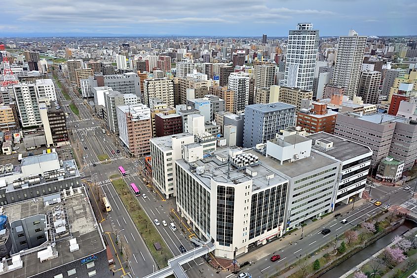 Sapporo, Japan - April 27, 2025 : Sapporo is the largest city on Hokkaido, Japan
