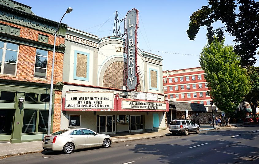 Historic Liberty theater in downtown Lewiston, Idaho. Editorial credit: J.D.S / Shutterstock.com
