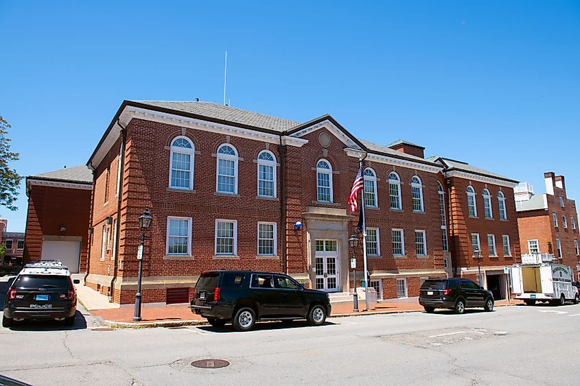 Newburyport Police Department on Green Street in downtown Newburyport, Massachusetts