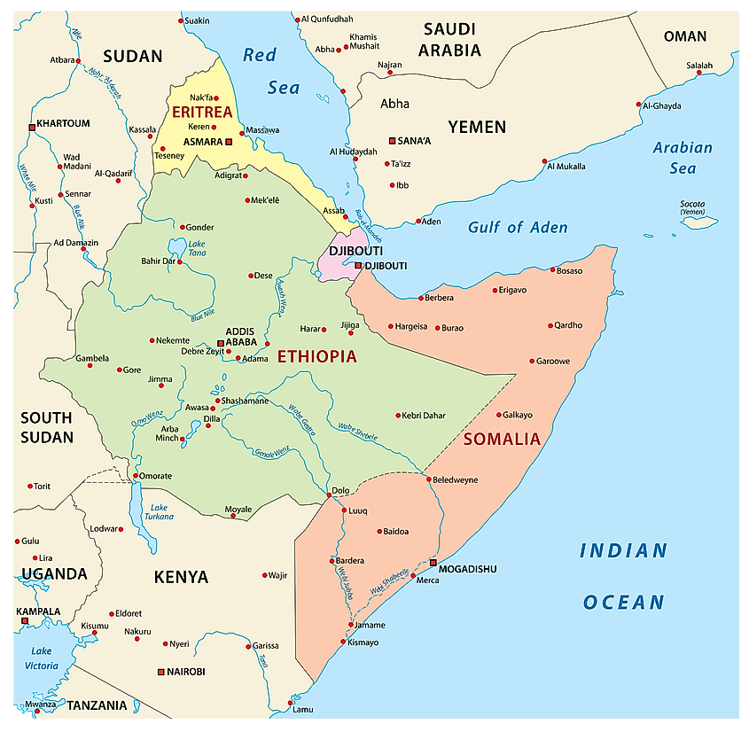 Horn of Africa map