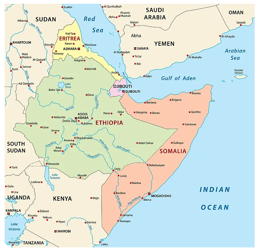 Horn Of Africa - WorldAtlas