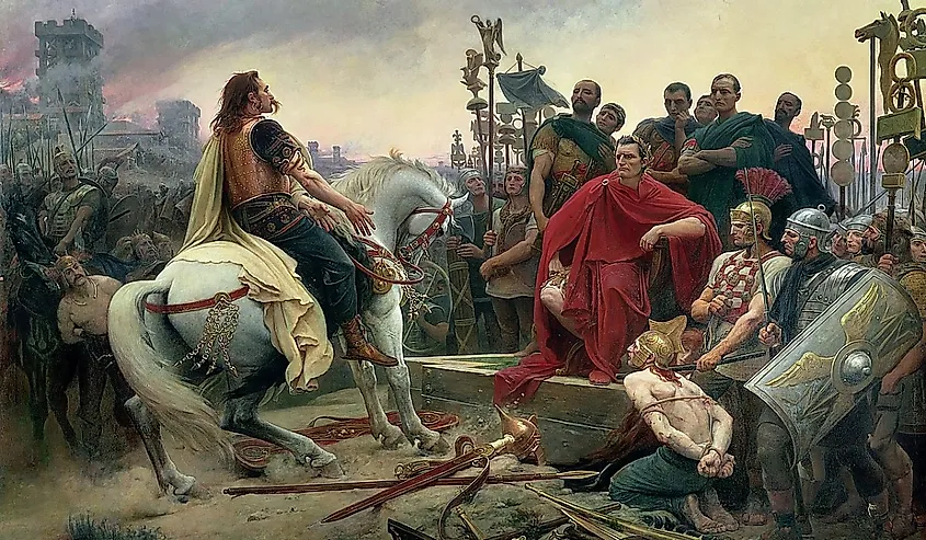 Vercingetorix throws down his arms at the feet of Julius Caesar