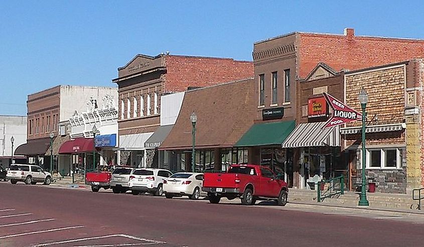Downtown Aurora, Nebraska, north side of Main Street.