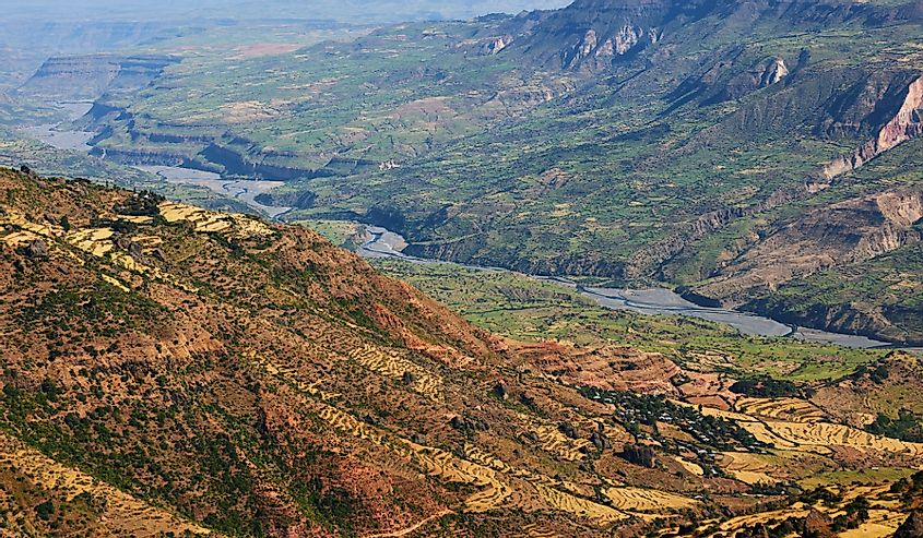 Beautiful landscape of rift valley photographed in Ethiopia, near Debre Libanos