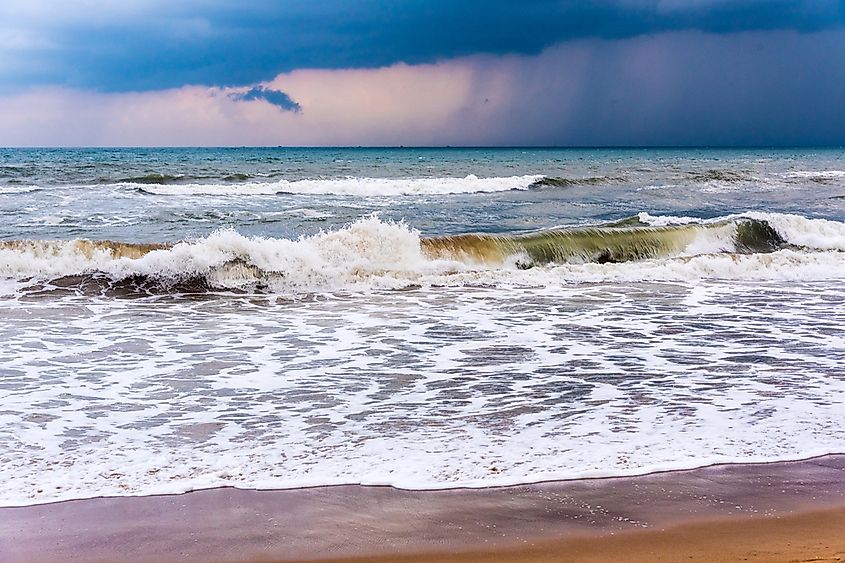 Open water of the Bay of Bengal in South Asia