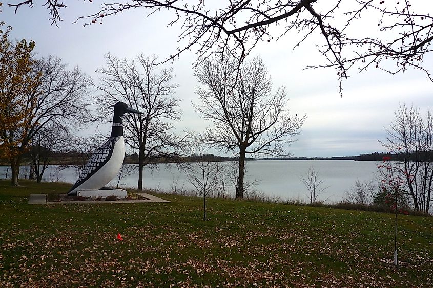 The loon statue in Vergas, Minnesota.