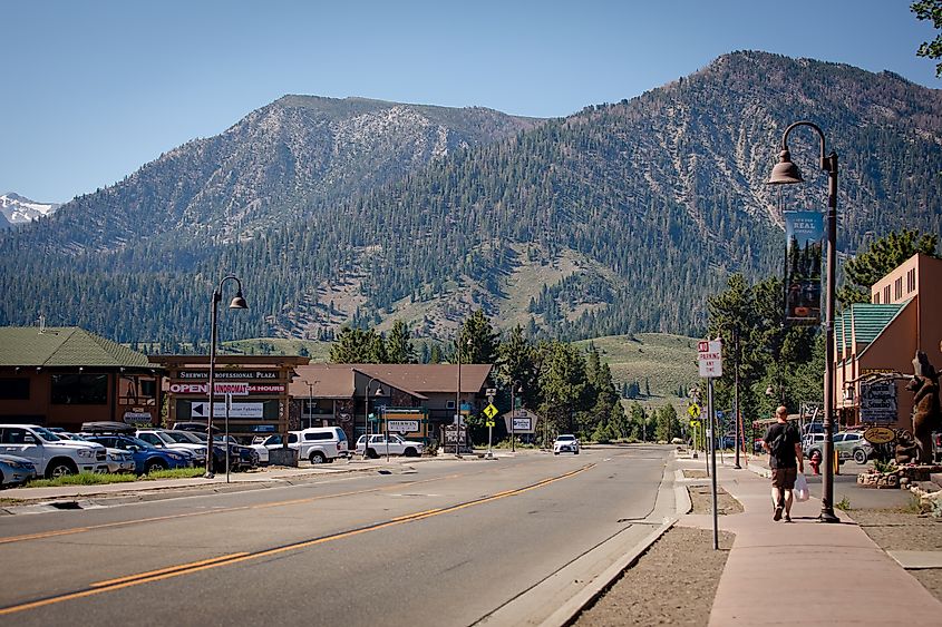 Downtown Mammoth Lakes, California.