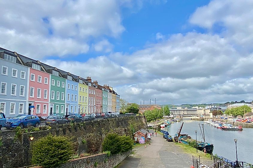 Colourful homes overlooking Bristol Harbour Image credit Bryan Dearsley