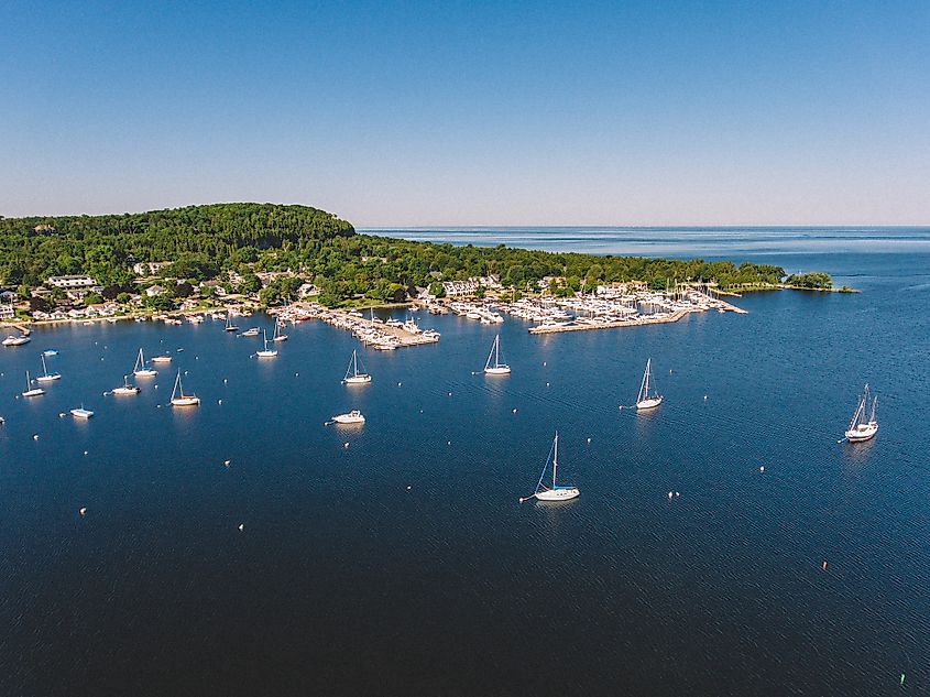 Aerial view of Fishcreek, Wisconsin.