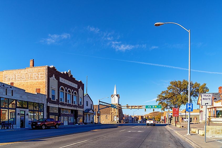 The charming downtown of Rawlins, Wyoming