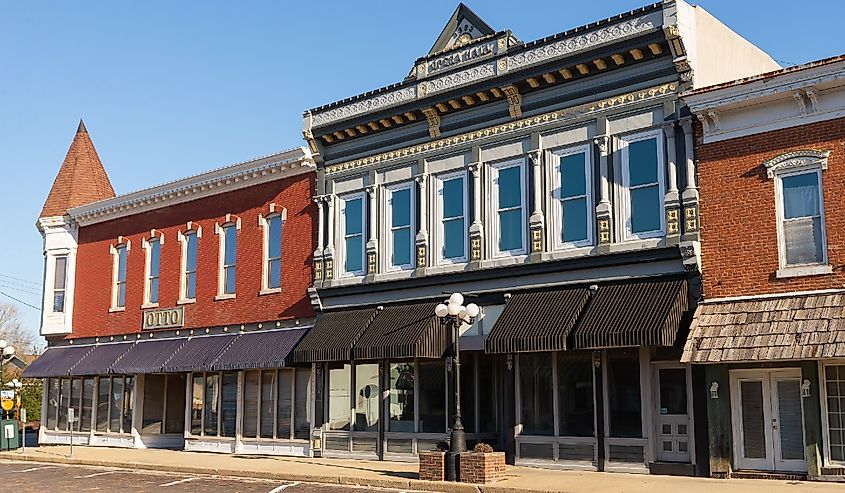 Historic buildings in downtown Arcola, Illinois