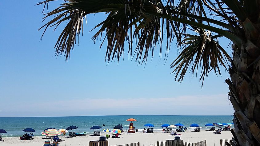 People on Surfside Beach, South Carolina