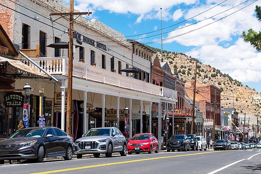 Main Street in Virginia City, Nevada.