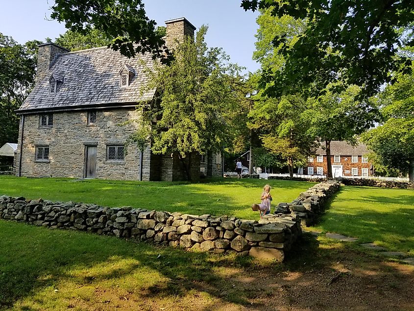Henry Whitfield State Museum, circa 1639, oldest house in Connecticut, Guilford, CT, USA.