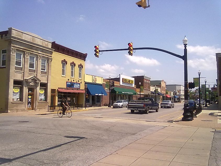 Main Street in Hobart, Indiana.