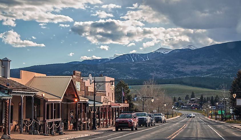 Main street in Red River, New Mexico