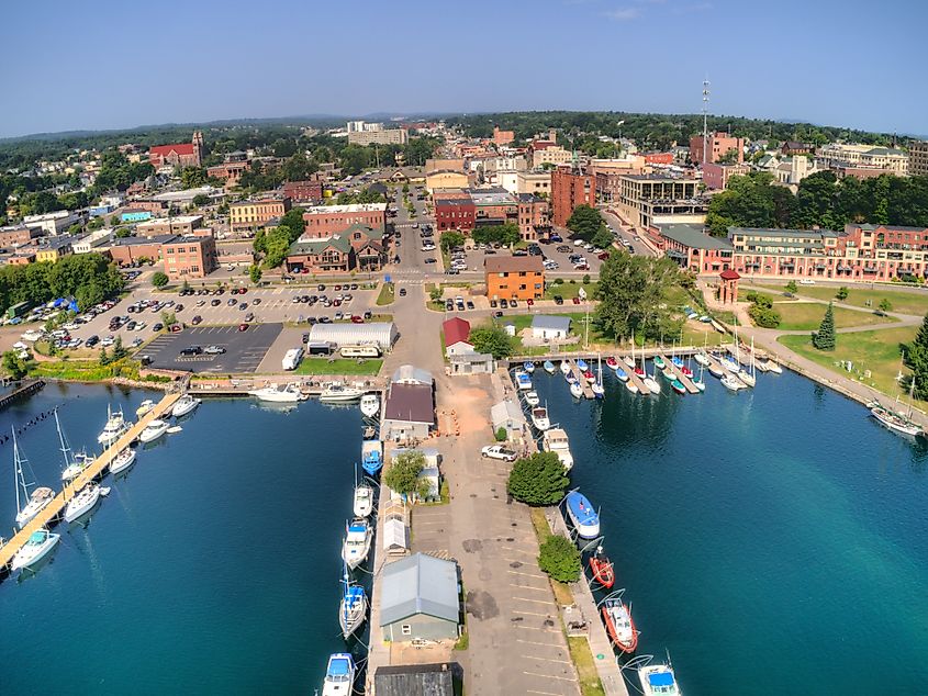 Overlooking the harbor in Marquette, Michigan.