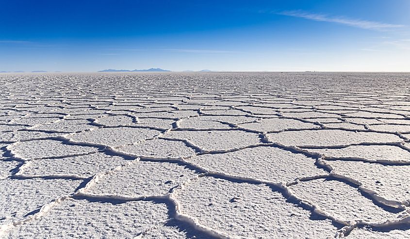 Salar de Uyuni, the world's largest salt department in Bolivia