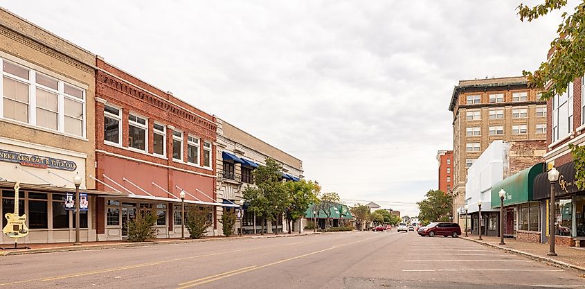 The old business district on Broadway Street, Roberto Galan / Shutterstock