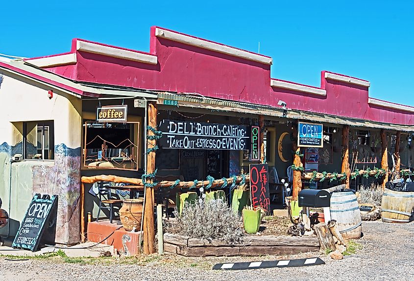 Rustic businesses in the town of Cornville, Arizona.