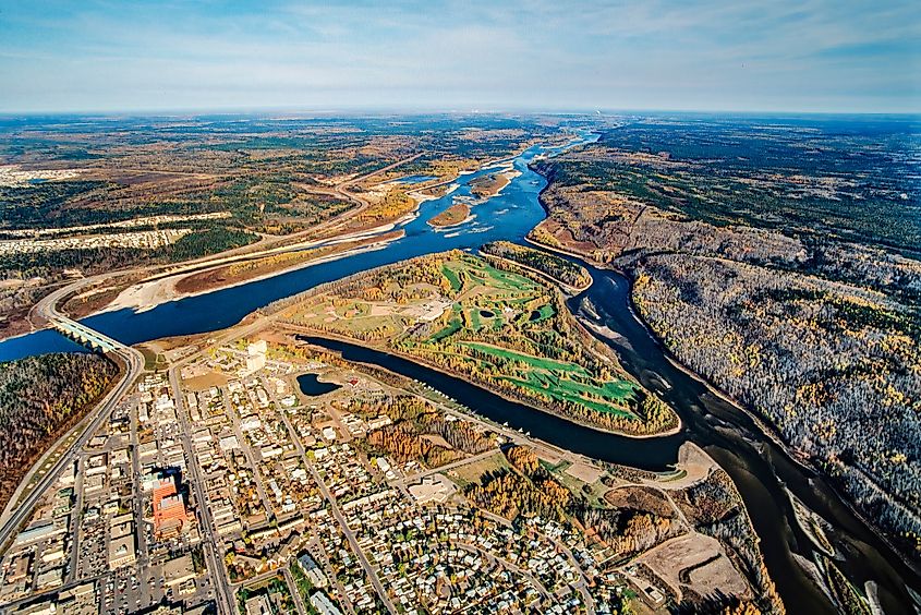 Aerial image of Fort McMurray, Alberta, Canada