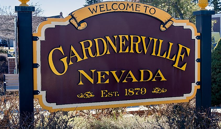 Welcome to Gardnerville Nevada road sign