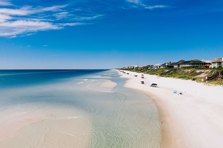 rosemary beach on sunny summer day