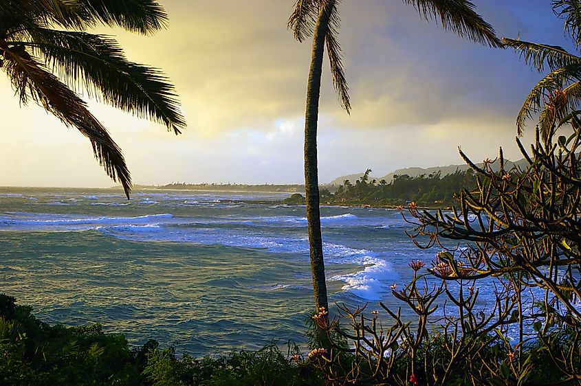 Kauai coast as seen from Wailua. 