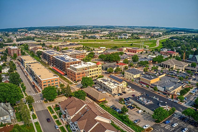 Aerial view of Middleton, Wisconsin.