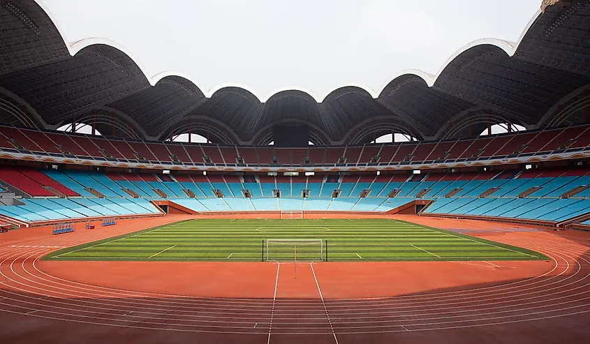 Interior of the Rungrado 1st of May Stadium in Pyongyang