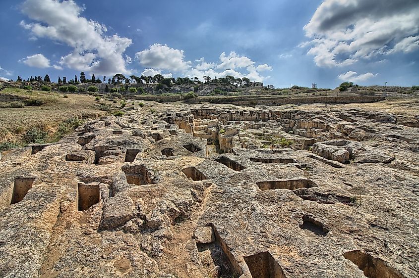 Phoenician-Punic necropolis of Tuvixeddu, Cagliari. Sardinia, Italy.