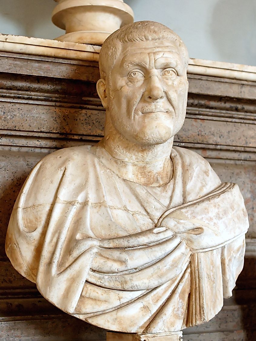 Portrait of Maximinus Thrax. Marble, Roman artwork, 235-238 CE