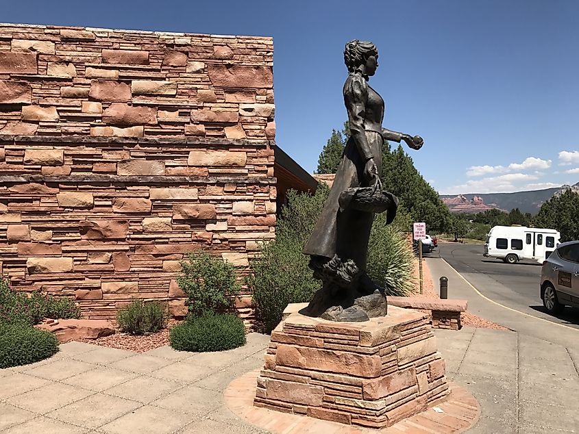 Sedona Miller Schnebly sculpture at Sedona Library, Arizona