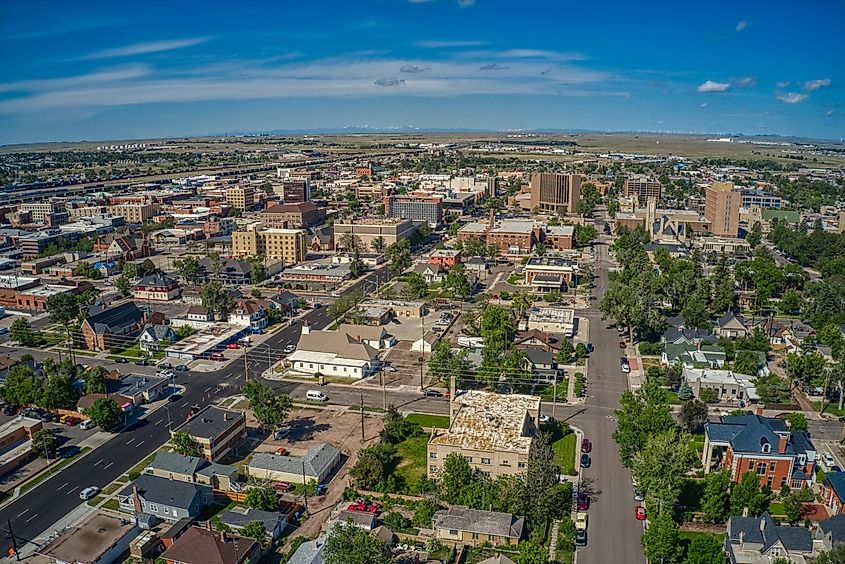 Aerial View of Cheyenne, Wyoming's capitol