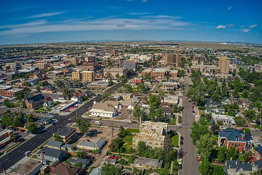 Aerial View of Cheyenne, Wyoming's capitol