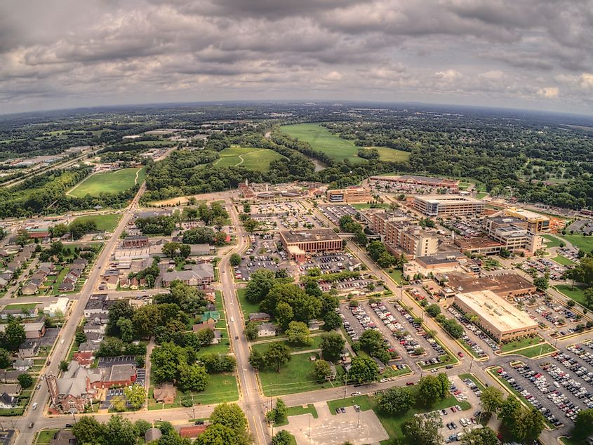 Aerial view of Bowling Green, Kentucky