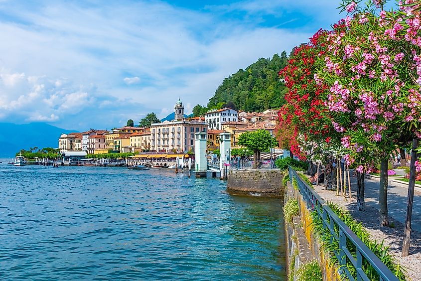 Lakeside view of the Italian town of Bellagio situated along Lake Como.