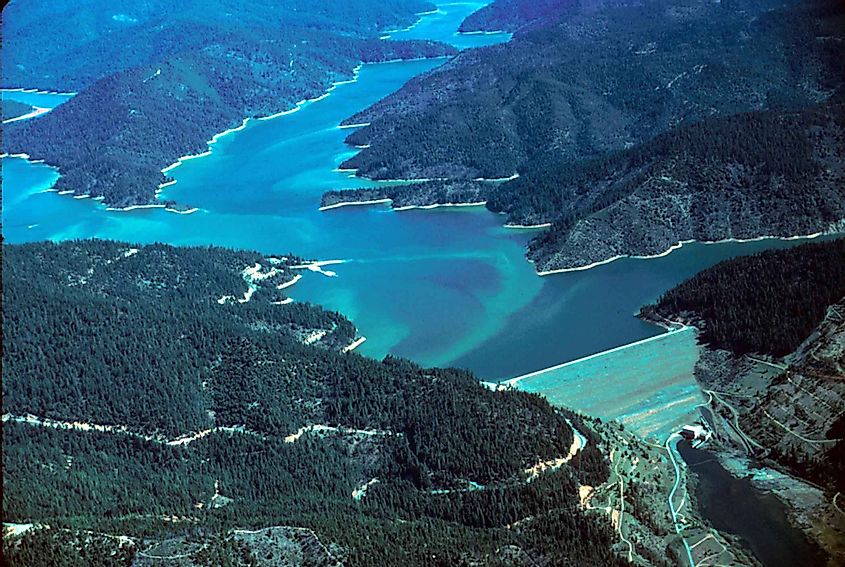 Aerial view of Trinity Lake, California