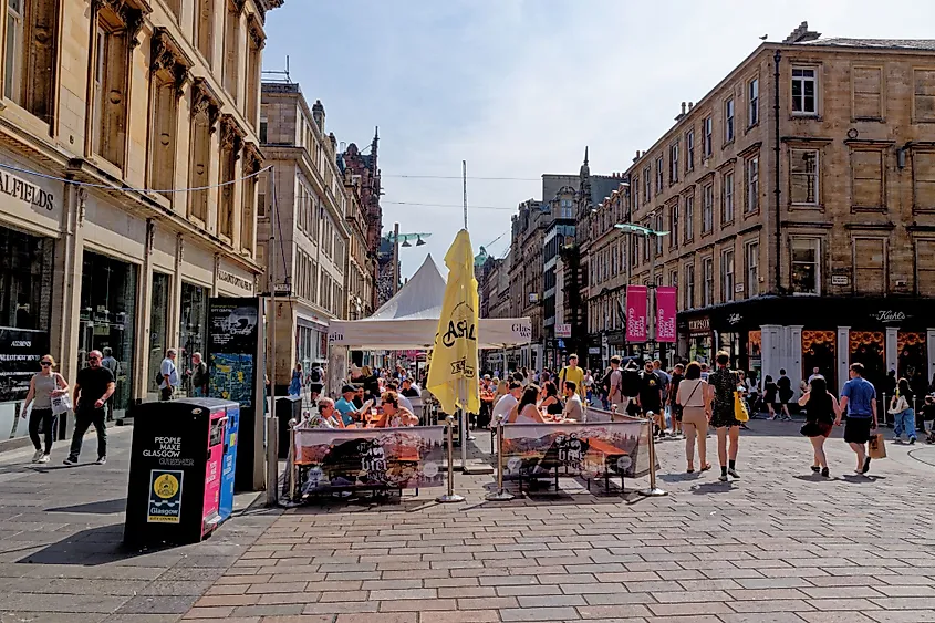 Buchanan Street in the city center, Glasgow, Scotland