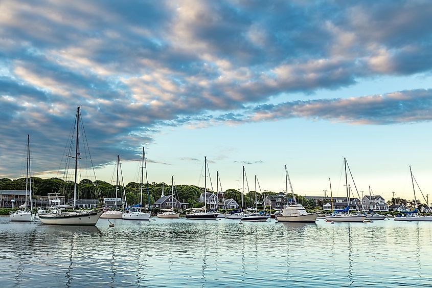 Falmouth Harbor is located on the south side of Cape Cod halfway between Newport, RI and Nantucket Island