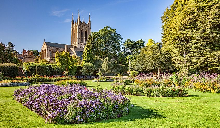 Bury St Edmunds Cathedral and Abbey Gardens, Cambridgeshire, England, UK