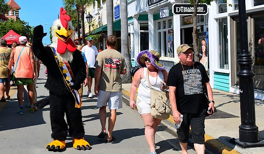 Locals and visitors alike enjoy Fantasy Fest on October 31, 2015 in Key West, Fl. This annual event features a two day street fair, and a parade on Saturday night.