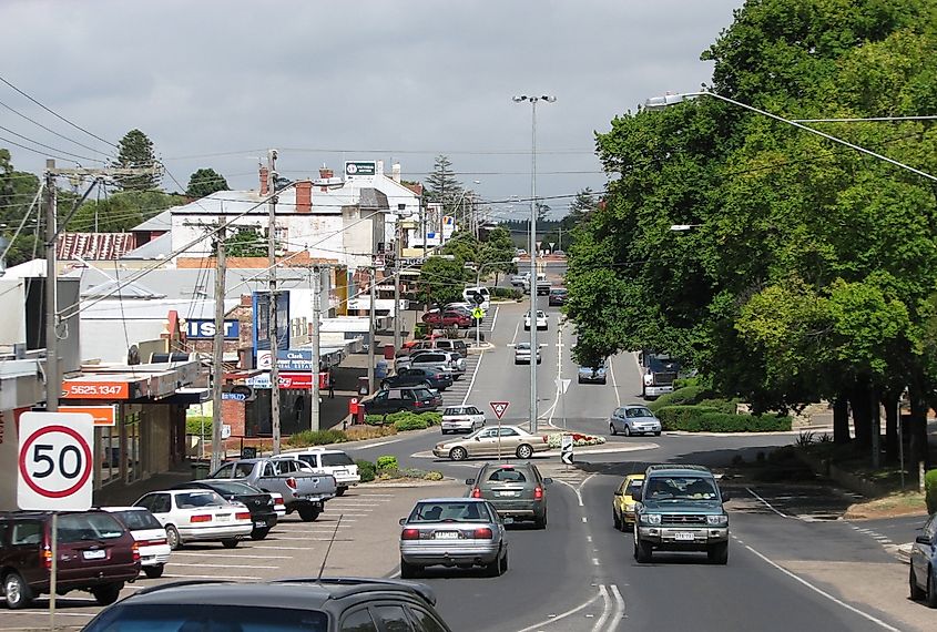 Main Street in Drouin, Victoria, Australia